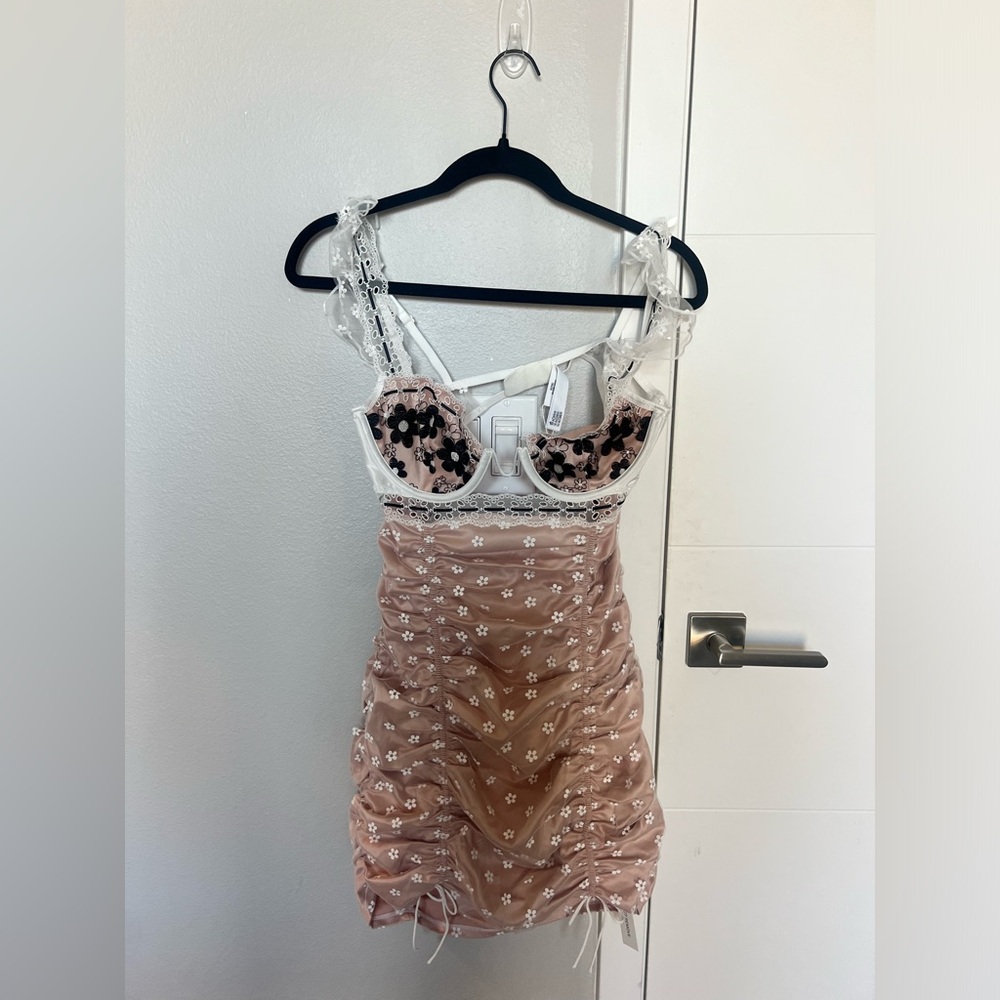 For Love And Lemons Pink and Black Mini Dress
